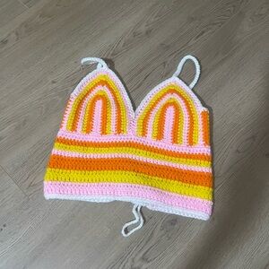 Colorful Crochet Halter Top